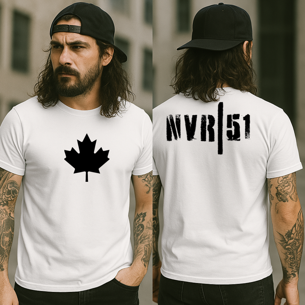 Canadian Maple Leaf + Never 51 | High Contrast Statement | Unisex Fit