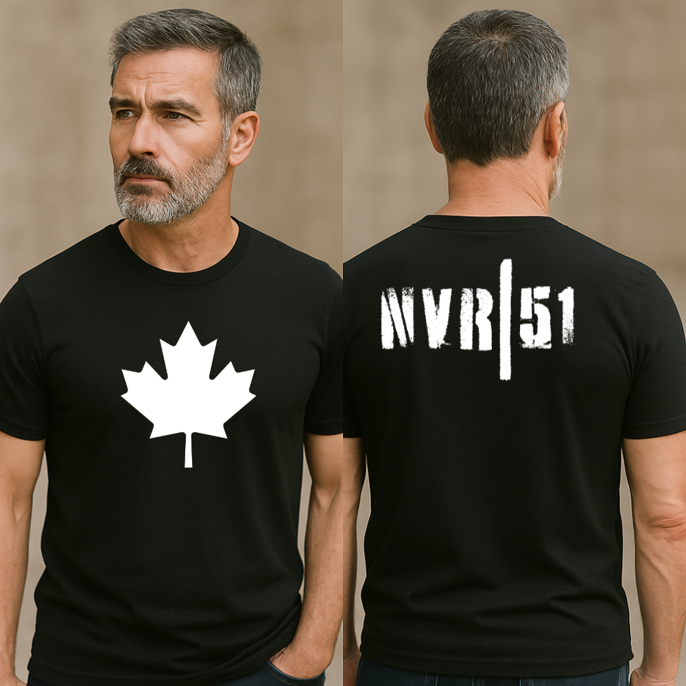 Canadian Maple Leaf + Never 51 | High Contrast Statement | Unisex Fit