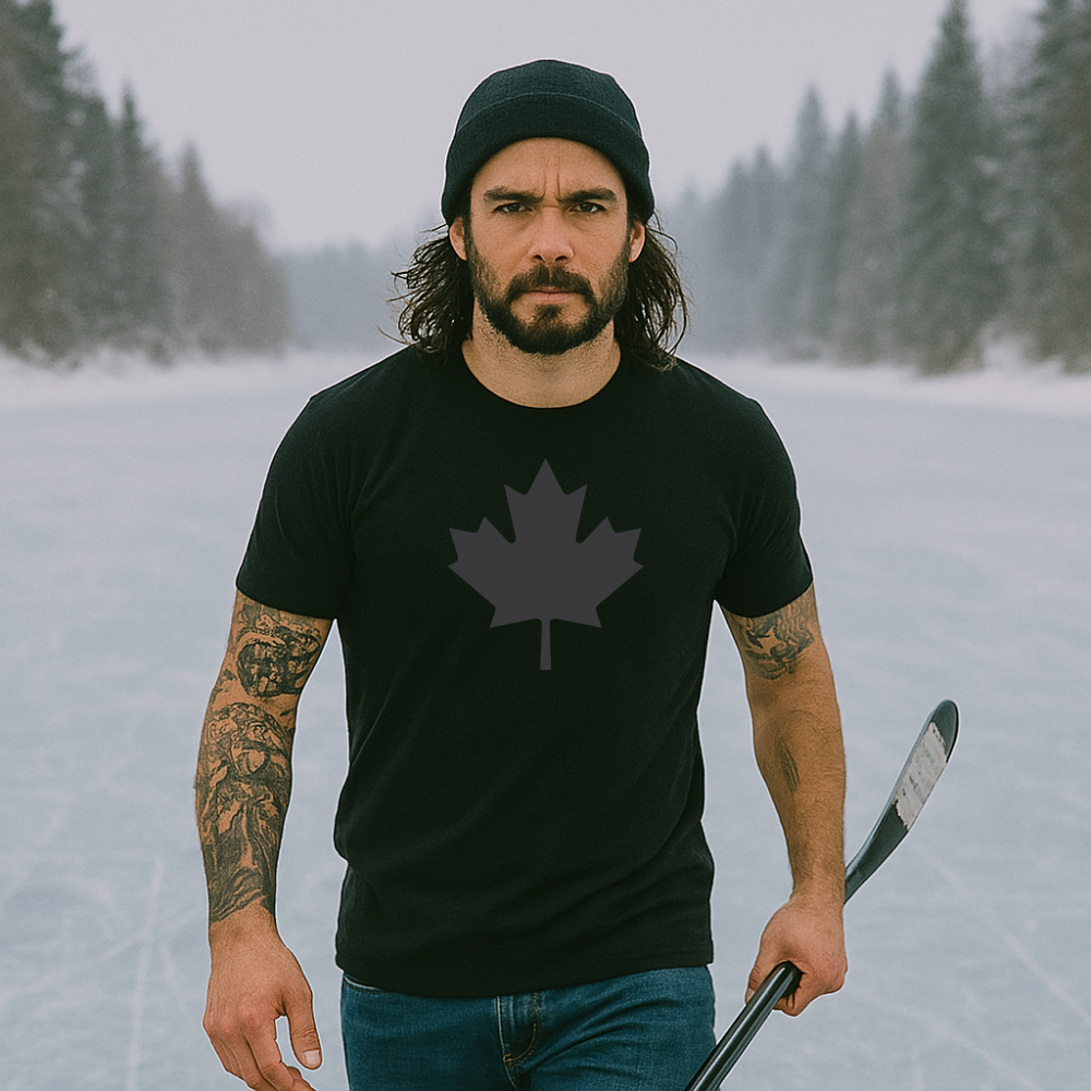 Canadian Maple Leaf + Never 51 | Subtle Grey on Black & White | Unisex Fit
